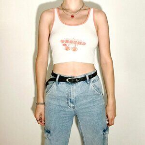 80's graphic tank top cute "Original Cherry" design